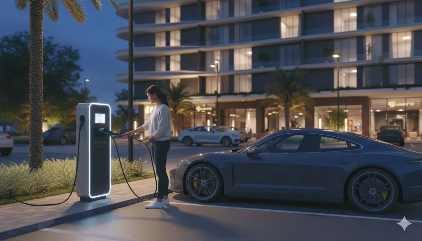 Nabíjanie elektromobilov na parkovisku