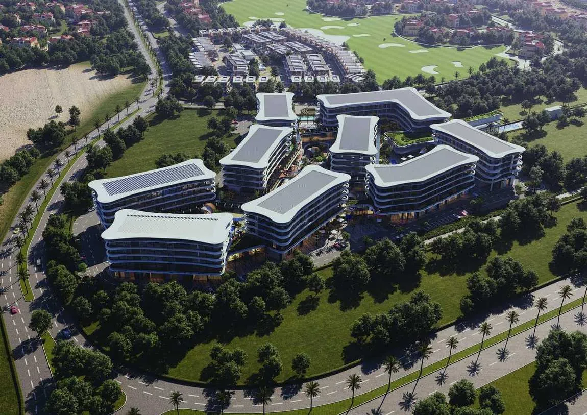 Letecký pohľad na masterplan cez deň