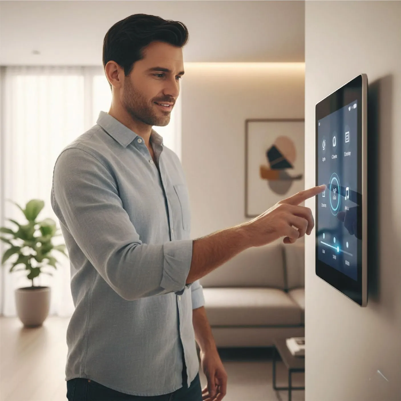 Ovládanie smart home v obývacom priestore